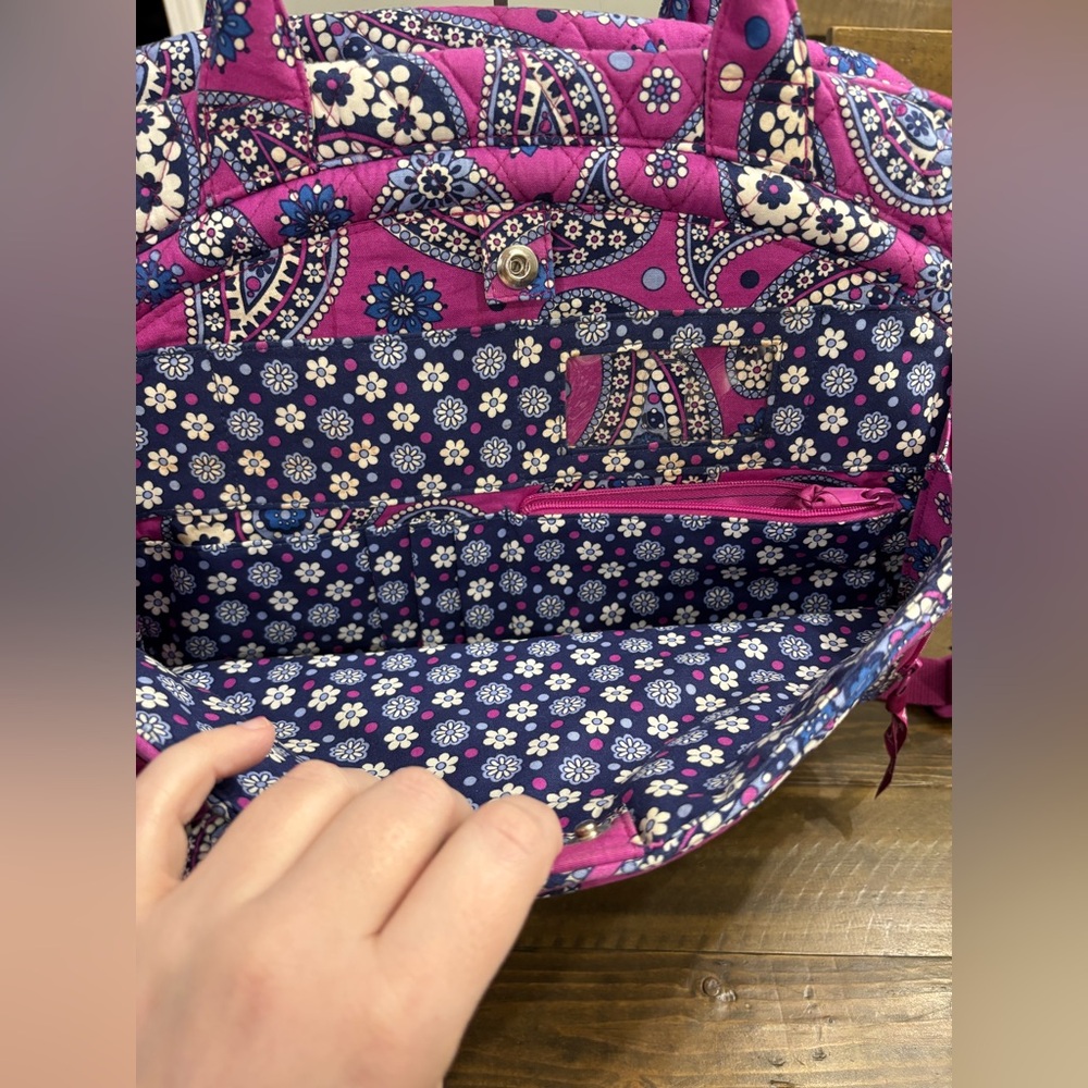 Vera Bradley Weekender Travel Bag in “Boysenberry” Purple and Blue Paisley - Picture 2 of 14